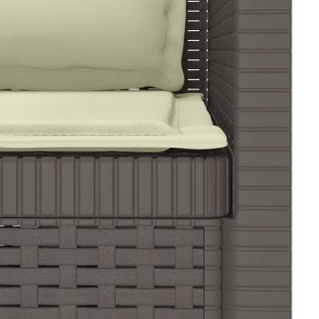1-Sitzer Sessel mit Kissen Rattan-Look PP Hellgrau