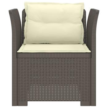 1-Sitzer Sessel mit Kissen Rattan-Look PP Hellgrau