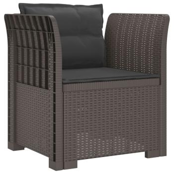1-Sitzer Sessel mit Kissen Rattan-Look PP Hellgrau