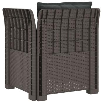 1-Sitzer Sessel mit Kissen Rattan-Look PP Hellgrau