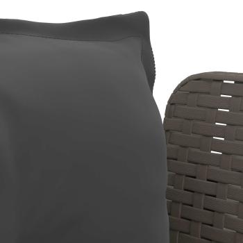 1-Sitzer Sessel mit Kissen Rattan-Look PP Hellgrau