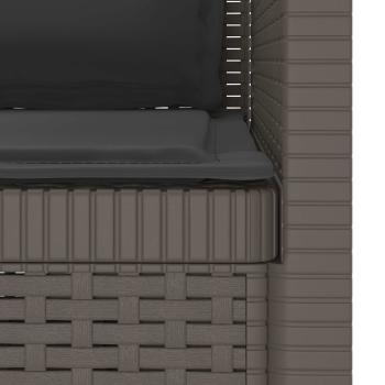 1-Sitzer Sessel mit Kissen Rattan-Look PP Hellgrau