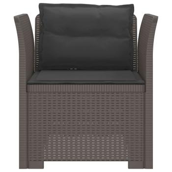 1-Sitzer Sessel mit Kissen Rattan-Look PP Hellgrau