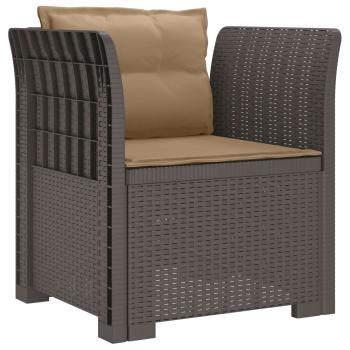 1-Sitzer Sessel mit Kissen Rattan-Look PP Hellgrau