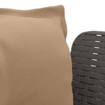 1-Sitzer Sessel mit Kissen Rattan-Look PP Hellgrau