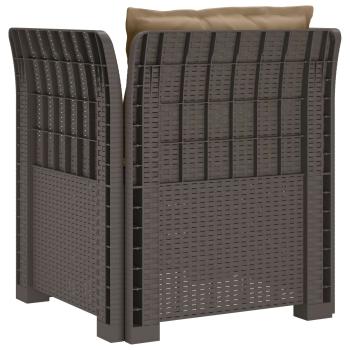 1-Sitzer Sessel mit Kissen Rattan-Look PP Hellgrau
