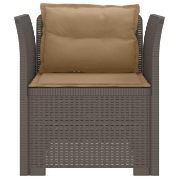 1-Sitzer Sessel mit Kissen Rattan-Look PP Hellgrau