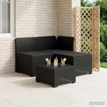 ARDEBO.de - 3-Sitzer Garten Sofa mit Kissen Rattan-Look 3-Sitzer PP