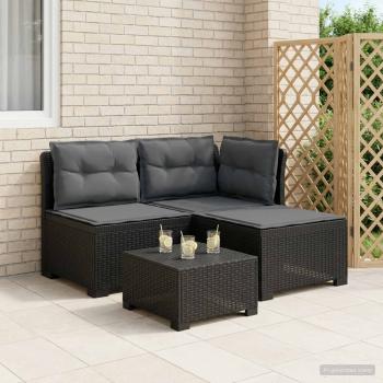 ARDEBO.de - 3-Sitzer Garten Sofa mit Kissen Rattan-Look 3-Sitzer PP