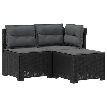 3-Sitzer Garten Sofa mit Kissen Rattan-Look 3-Sitzer PP