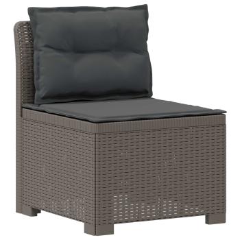3-Sitzer Garten Sofa mit Kissen Rattan-Look PP Hellgrau