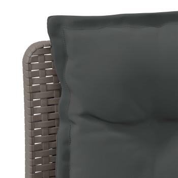 3-Sitzer Garten Sofa mit Kissen Rattan-Look PP Hellgrau