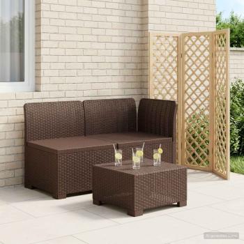 ARDEBO.de - 2-Sitzer Garten-Sofa Rattan-Look 2-Sitzer PP Braun