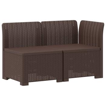 2-Sitzer Garten-Sofa Rattan-Look 2-Sitzer PP Braun