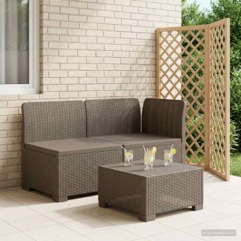 ARDEBO.de - 2-Sitzer Garten-Sofa Rattan-Look 2-Sitzer PP Hellgrau