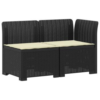 2-Sitzer Garten-Sofa mit Kissen Rattan-Look 2-Sitzer PP