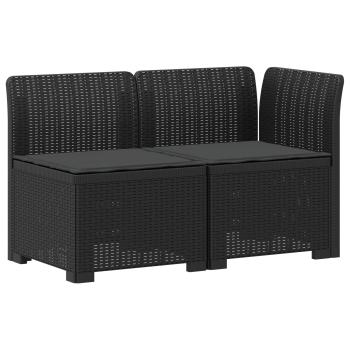 2-Sitzer Garten-Sofa mit Kissen Rattan-Look 2-Sitzer PP