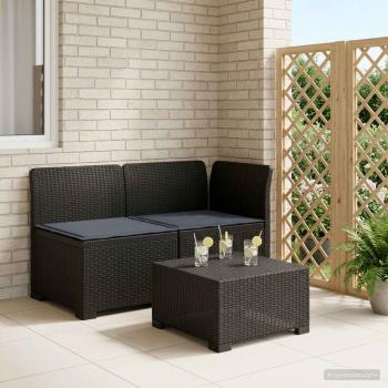 ARDEBO.de - 2-Sitzer Garten-Sofa mit Kissen Rattan-Look 2-Sitzer PP