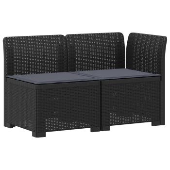 2-Sitzer Garten-Sofa mit Kissen Rattan-Look 2-Sitzer PP