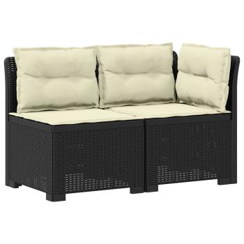 2-Sitzer Garten-Sofa mit Kissen Rattan-Look 2-Sitzer PP