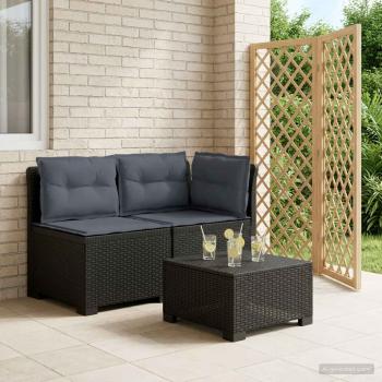 ARDEBO.de - 2-Sitzer Garten-Sofa mit Kissen Rattan-Look 2-Sitzer PP
