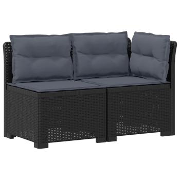 2-Sitzer Garten-Sofa mit Kissen Rattan-Look 2-Sitzer PP
