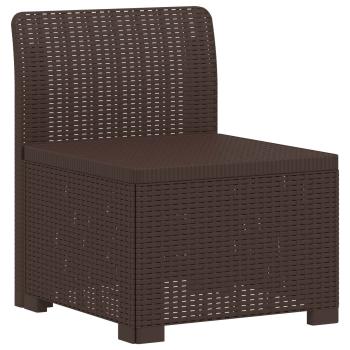 3-Sitzer Garten Sofa Rattan Look PP Braun