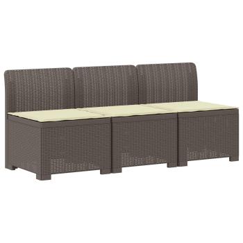 3-Sitzer Garten Sofa mit Kissen Rattan-Look 3-Sitzer PP