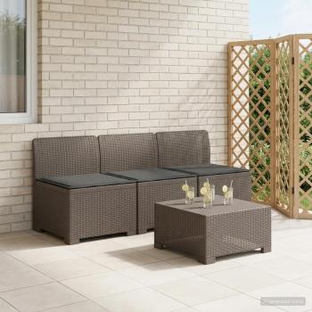 ARDEBO.de - 3-Sitzer Garten Sofa mit Kissen Rattan-Look 3-Sitzer PP