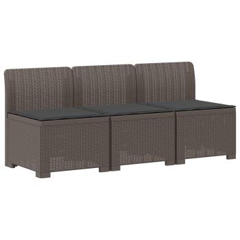 3-Sitzer Garten Sofa mit Kissen Rattan-Look 3-Sitzer PP