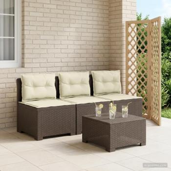ARDEBO.de - 3-Sitzer Garten Sofa mit Kissen Rattan-Look 3-Sitzer PP