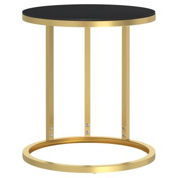 Beistelltisch Golden und Schwarz 45 cm Hartglas