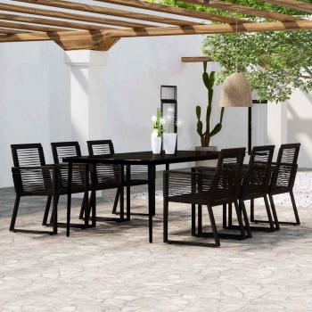 ARDEBO.de - 7-tlg. Garten-Essgruppe Schwarz
