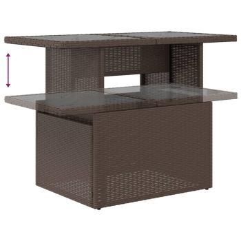 9-teiliges Gartensofa-Set mit Kissen, braun, Polyrattan