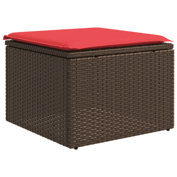 7-teiliges Gartensofa-Set mit Kissen, braun, Polyrattan