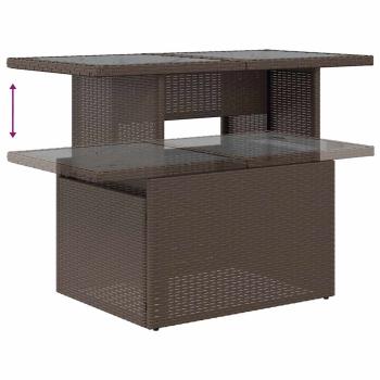 5-teiliges Gartensofa-Set mit Kissen, braun, Polyrattan