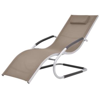 ARDEBO.de - Sonnenliege mit Kissen Aluminium und Textilene Taupe