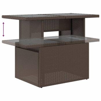 8-teiliges Gartensofa-Set mit Kissen, braun, Polyrattan