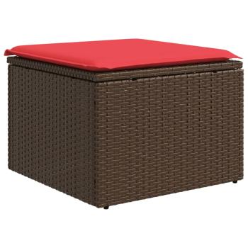 9-teiliges Gartensofa-Set mit Kissen, braun, Polyrattan