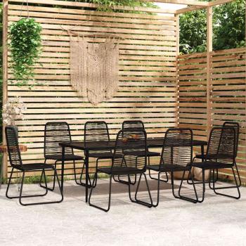 ARDEBO.de - 9-tlg. Garten-Essgruppe Schwarz