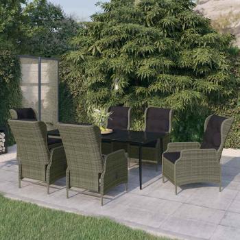 ARDEBO.de - 7-tlg. Garten-Essgruppe Braun