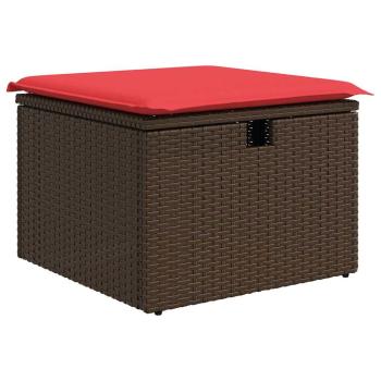 7-tlg. Garten-Sofagarnitur mit Kissen Braun Poly Rattan