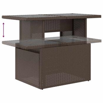 5-teiliges Gartensofa-Set mit Kissen, braun, Polyrattan