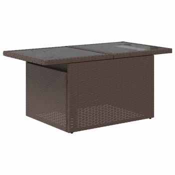 7-teiliges Gartensofa-Set mit Kissen, braun, Polyrattan