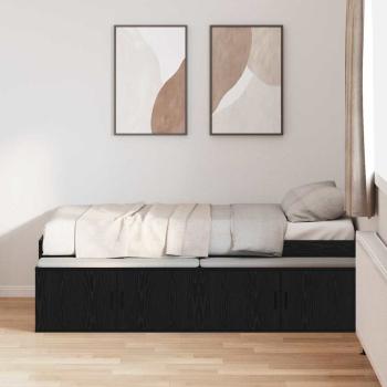 Bettrahmen Schwarz Eichen-Optik 90 x 190 cm Holzwerkstoff