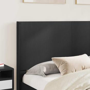 Bettgestell mit Stauraum und Kopfteil Schwarz 140 x 190 cm