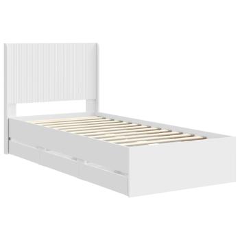 Bettgestell mit Stauraum und Kopfteil Weiß 90 x 200 cm