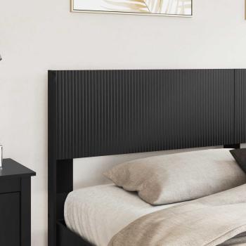 Bettgestell mit Stauraum und Kopfteil Schwarz 200 x 200 cm