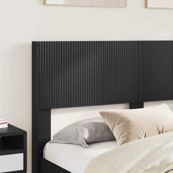 Bettgestell mit Stauraum und Kopfteil Schwarz 160 x 200 cm