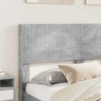Bettgestell mit Stauraum und Kopfteil Betongrau 135 x 190 cm